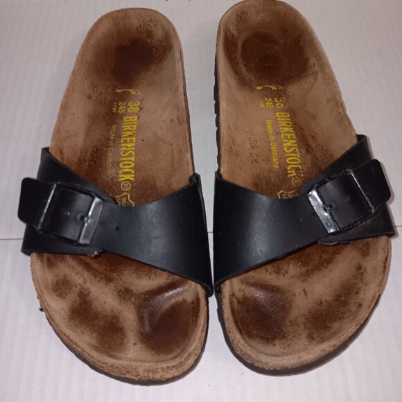 BIRKENSTOCK MADRID SINGLE BUCKLE SLIDE SANDALS - Picture 1 of 12